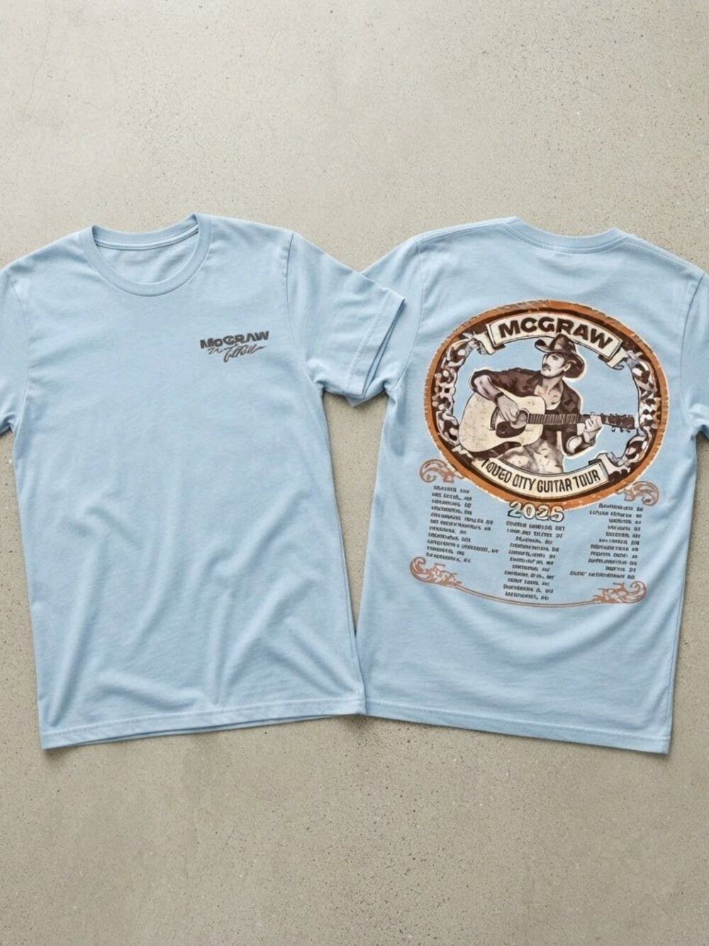 Tim McGraw Pawn Shop Guitar Tour 2026 Light Blue T-Shirt S-4XL